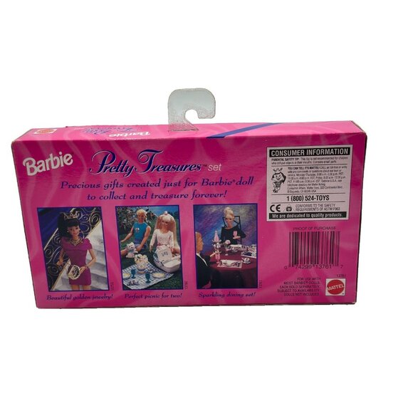 Barbie Pretty Treasures Sparkling Silver dining set- 1995 Mattel NIB # 13761 - Picture 2 of 2